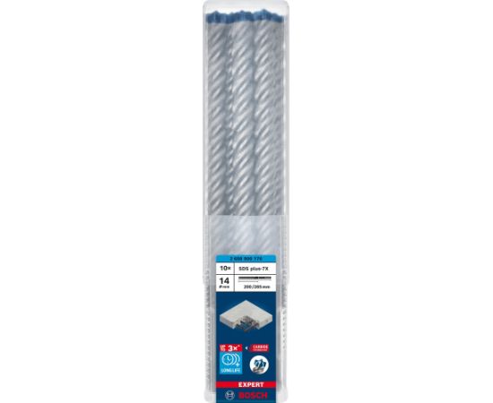 Bosch Expert hammer drill SDS-plus-7X, 14mm, 10 pieces (working length 200mm)