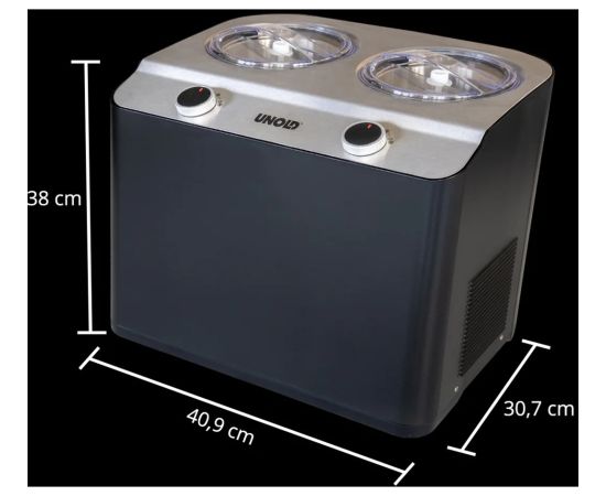 Unold ice cream maker Doppio Nero (black, for 2x 1,200ml ice cream, 250 watt compressor)