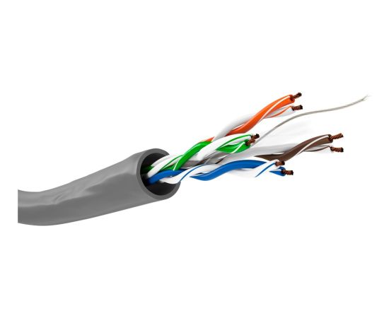 goobay network cable Cat.6, U/UTP (grey, 100 meters, flexible)