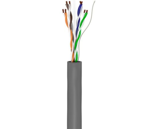 goobay network cable Cat.6, U/UTP (grey, 100 meters, flexible)