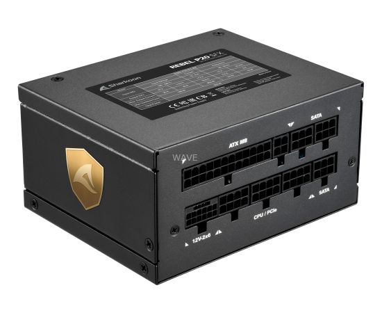 Sharkoon Rebel P20 SFX 1000W, PC power supply (black, 1x 12 pin high power connector, 2x PCIe, cable management, 1000 watts)