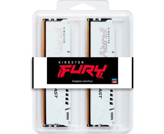Kingston FURY DDR5 - 32GB - 6000 - CL - 30 (2x 16 GB) dual kit, memory (white, KF560C30BWEK2-32, Fury Beast, INTEL XMP, AMD EXPO)