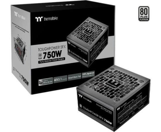 Thermaltake Toughpower SFX Platinum 750W, PC power supply (black, 1x 12VHPWR, 2x PCIe, cable management, 750 watts)