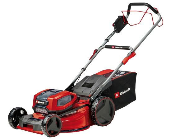 Einhell Professional cordless lawn mower GP-CM 36/52 S Li BL, 36Volt (2x18Volt) (red/black, 4x Li-ion battery 5.2Ah, with rear-wheel drive Vario Speed)