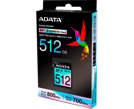 ADATA Premier Extreme SDXC 512 GB, memory card (black, SD Express, UHS-I U3, Class 10, V30)