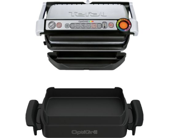 Tefal Optigrill + Snacking & Baking GC714D, contact grill (silver/black, 2000 watts)