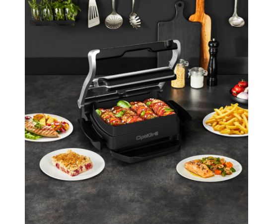 Tefal Optigrill + Snacking & Baking GC714D, contact grill (silver/black, 2000 watts)