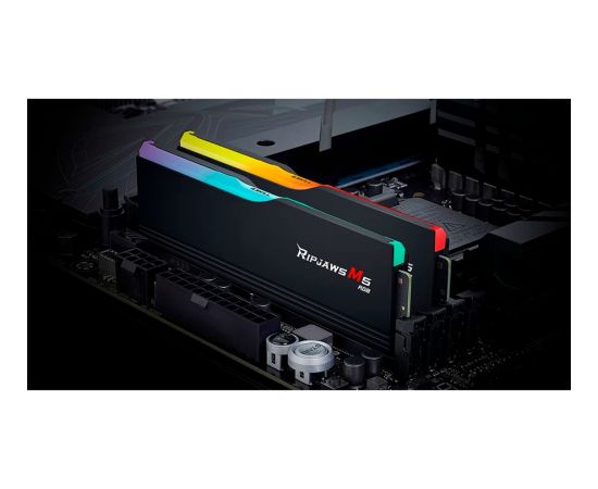 G.Skill DDR5 - 64GB - 6000 - CL - 32 (2x 32 GB) dual kit, memory (black, F5-6000J3238G32GX2-RM5RK, Ripjaws M5 RGB, INTEL XMP)