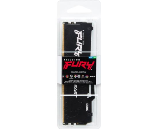Kingston FURY DDR5 - 16GB - 6000 - CL - 30, Single RAM (black, KF560C30BBA-16, FURY Beast RGB, INTEL XMP)