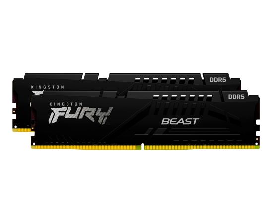 Kingston FURY DDR5 - 16GB -6000 - CL - 30 (2x 8 GB) dual kit, memory (black, KF560C30BBK2-16, Fury Beast, INTEL XMP)