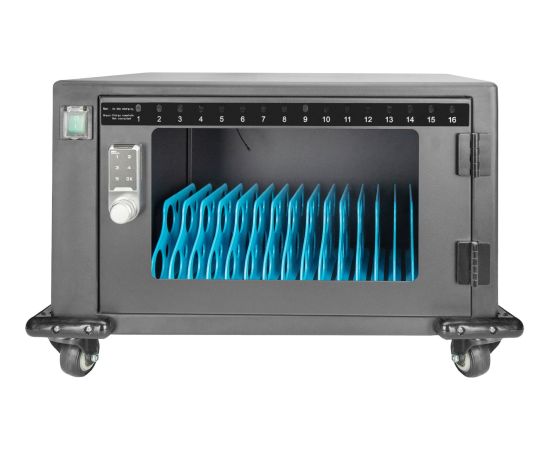 Digitus mobile charging cabinet, 16 charging stations, for tablets up to 14" (black, incl. USB, fan)