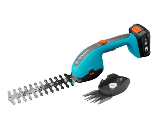 GARDENA cordless grass shears PowerCut 20/18V P4A, with shrub blade (turquoise/grey, Li-Ion battery 2.0Ah, POWER FOR ALL ALLIANCE)