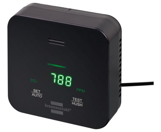 Brennenstuhl CO2 measuring device C2M L 4050, CO2 measuring device (black, CO2 traffic light and acoustic alarm)