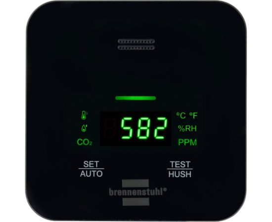 Brennenstuhl CO2 measuring device C2M L 4050, CO2 measuring device (black, CO2 traffic light and acoustic alarm)