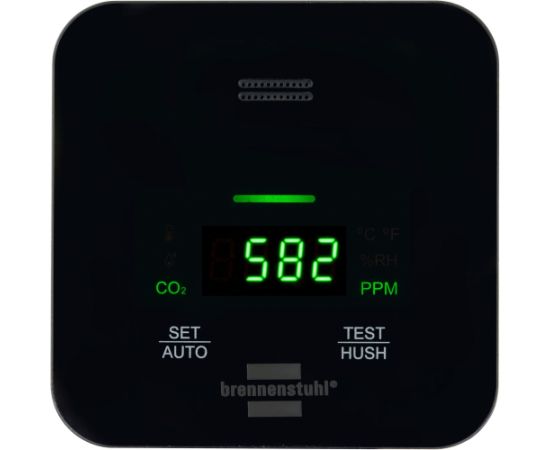Brennenstuhl CO2 measuring device C2M L 4050, CO2 measuring device (black, CO2 traffic light and acoustic alarm)