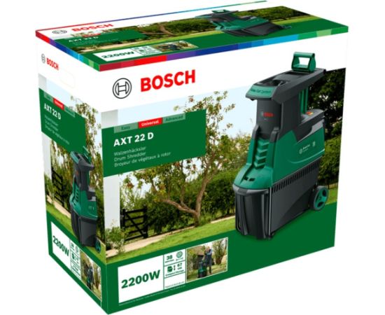 Bosch quiet shredder AXT 22 D, milling drum (green/black, 2,200 watts)