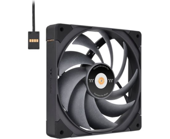 Thermaltake TOUGHFAN EX14 Pro High Static Pressure PC Cooling Fan – Swappable Edition, Case Fan (Black, 3-Fan Pack)