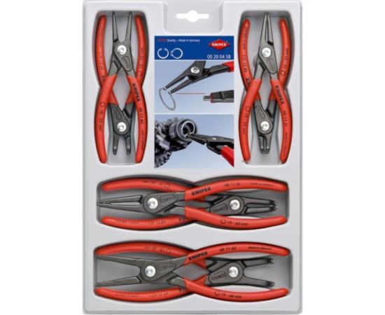 KNIPEX precision circlip pliers set 00 20 04 SB (red, 8 pieces)