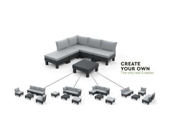 Keter Dārza dīvāns trīsvietīgs Elements 3 Seater pelēks/gaiši pelēks