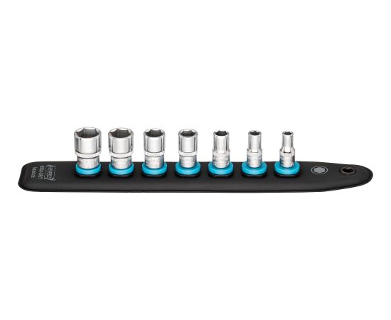 Hazet SmartRail 1/4 socket wrench 850A-SR/7, hexagon, 7-piece (black, SW 3/16 - 9/16, short)