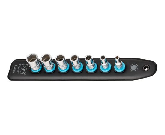 Hazet SmartRail 1/4 socket wrench 850A-SR/7, hexagon, 7-piece (black, SW 3/16 - 9/16, short)