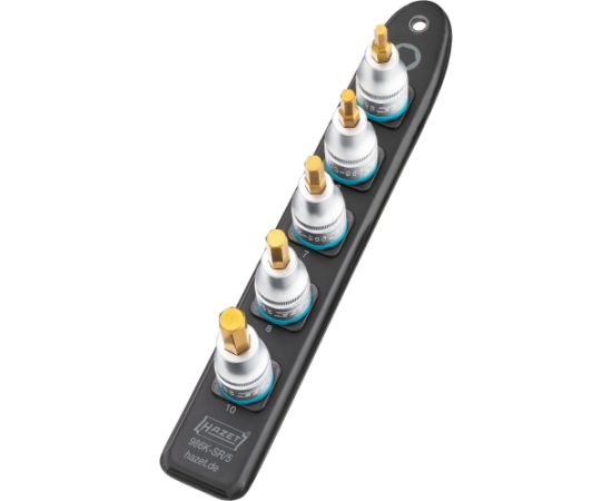 Hazet SmartRail 1/2 socket wrench set, hexagon socket, 5 pieces (black, 5mm - 10mm, short)