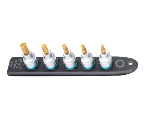 Hazet SmartRail 1/2 socket wrench set, hexagon socket, 5 pieces (black, 5mm - 10mm, short)
