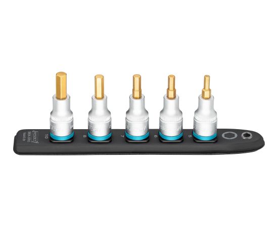 Hazet SmartRail 1/2 socket wrench set, hexagon socket, 5 pieces (black, 5mm - 10mm, short)