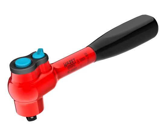 Hazet fine-tooth reversible ratchet 8816HPKV, protectively insulated (red, operating angle 4, ball lock)