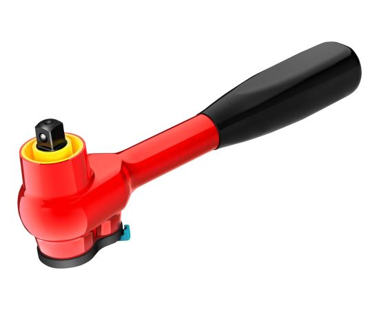Hazet fine-tooth reversible ratchet 8816HPKV, protectively insulated (red, operating angle 4, ball lock)