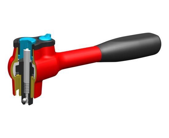 Hazet fine-tooth reversible ratchet 8816HPKV, protectively insulated (red, operating angle 4, ball lock)