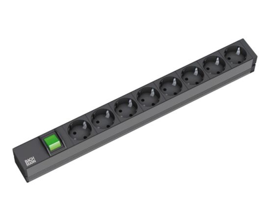 Bachmann 19 IT PDU power strip Basic 8-way, 1U (black, 2 meters)