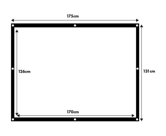 Maclean projection screen, 84", 175x131cm, 25mm 4:3 border, tension hooks, MC-166
