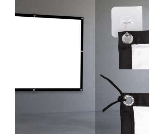 Maclean projection screen, 84", 175x131cm, 25mm 4:3 border, tension hooks, MC-166