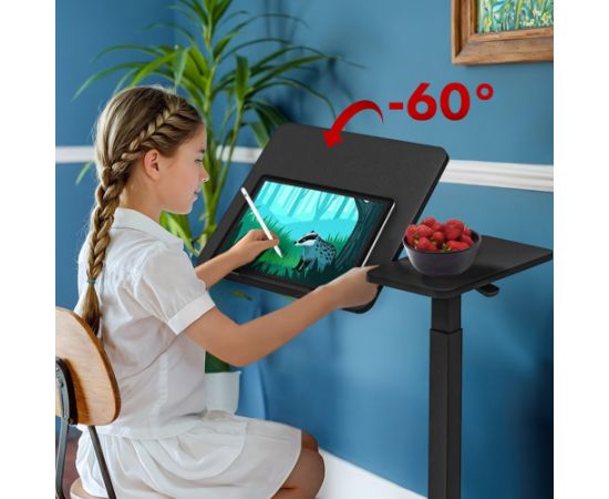 Maclean mobile desk/laptop stand, black, height adjustment 76-109cm, max. 30kg , MC-120 B