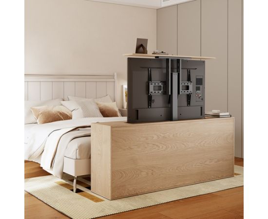 Maclean MC-866T Smart Motorized Electric TV Lift TUYA Mobile App Floor Mount Bracket Alexa Google Home 37''-80'' 60kg Cabinet VESA (EU plug)