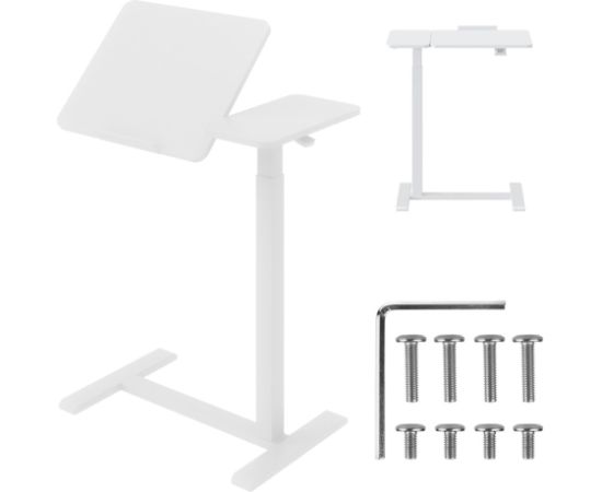 Maclean mobile desk/laptop stand, white, height adjustment 76-109cm, max. 30kg , MC-120 W