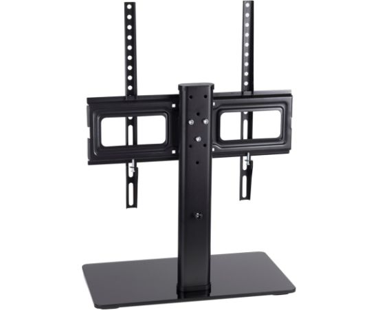 Maclean MC-450 Universal TV Stand for TV Cabinet max. 40kg, max. VESA 400x400 32-65" Tempered Glass Base 3-Level Height Adjustment