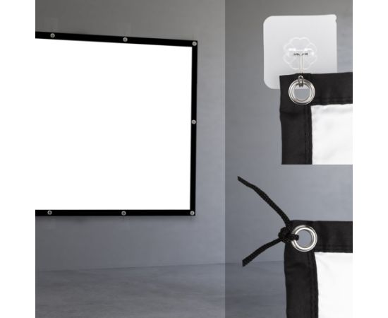 Maclean projection screen, 150", 330x187cm, 25mm 16:9 border, tension hooks, MC-167