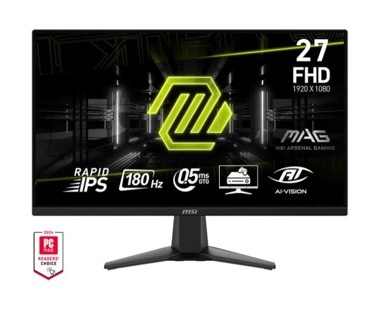 LCD Monitor MSI MAG 275F 27" Gaming Tilt Matte Panel IPS 1920x1080 16:9 180Hz 0.5 ms Colour Black MAG275F