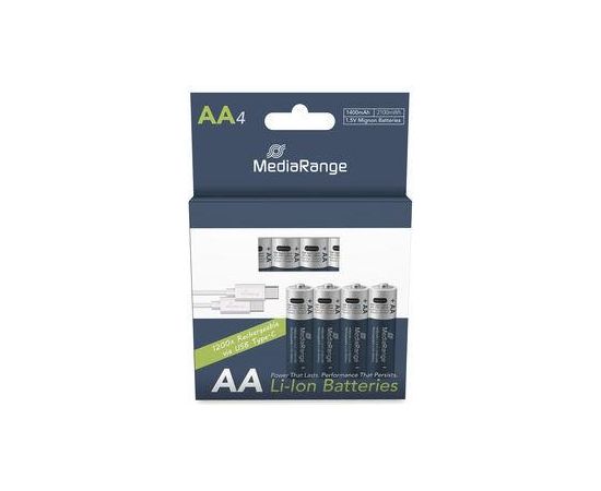 BATTERY RECH. LI-ION AA 1.5V/1400MAH 4P MRBAT161 MEDIARANGE