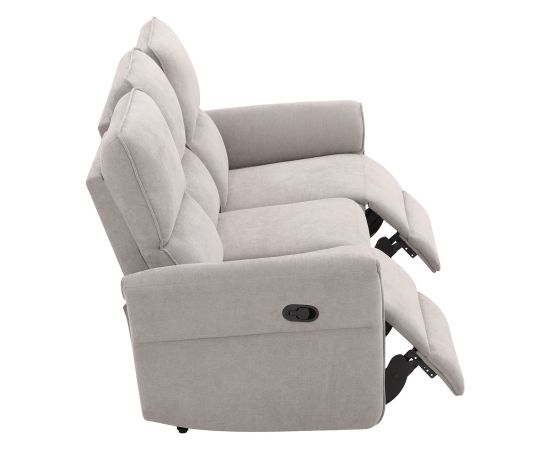 Recliner sofa DAMIKA 3-seater with electric mechanism, grey