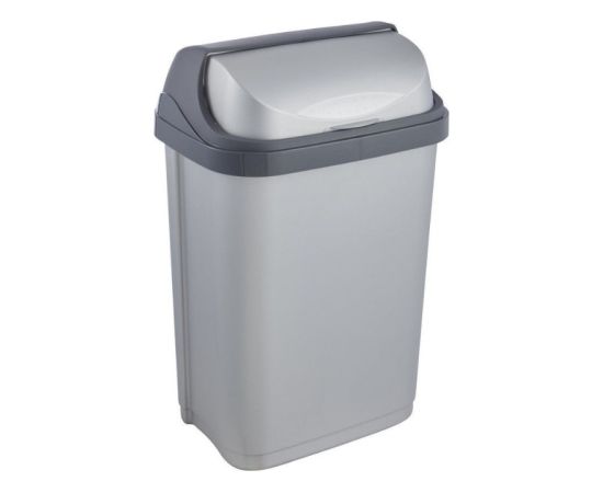 Keeeper Atkritumu spainis ar rotējošu vāku 10L Rasmus 25,5x19x39cm gaiša sudraba krāsā