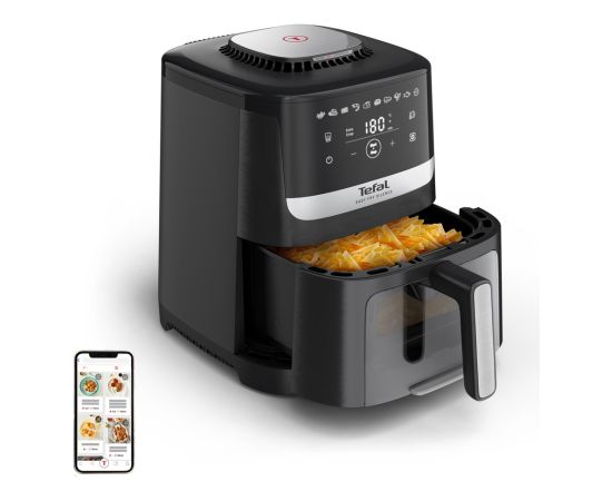 Tefal Easy Fry Silence EY5568E0 fryer Single 5 L Stand-alone Hot air fryer Black, Stainless steel