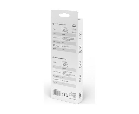 Savio CL-152 USB cable 1 m USB 2.0 USB C Micro USB A/Lightning Black