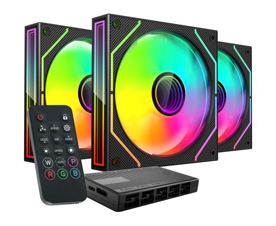 TACENS MARS MF-3DPROKIT FANS 120 ARGB x3 BK- wentylatory+hub+pilot (TACMARS-MF3DPROKIT)