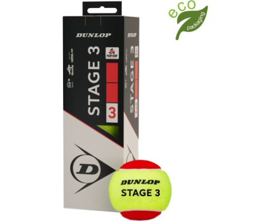 Tennis balls DUNLOP STAGE 3 RED 3-box ITF
