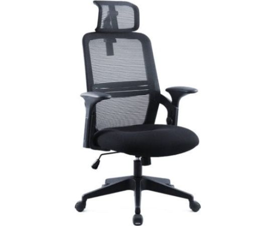 AMO-80 Czarny Ergonomiczny fotel biurowy na kółkach z regulacją