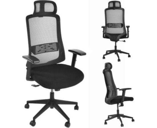 AMO-95 Czarny Obrotowy Ergonomiczny Fotel Biurowy z Regulacją