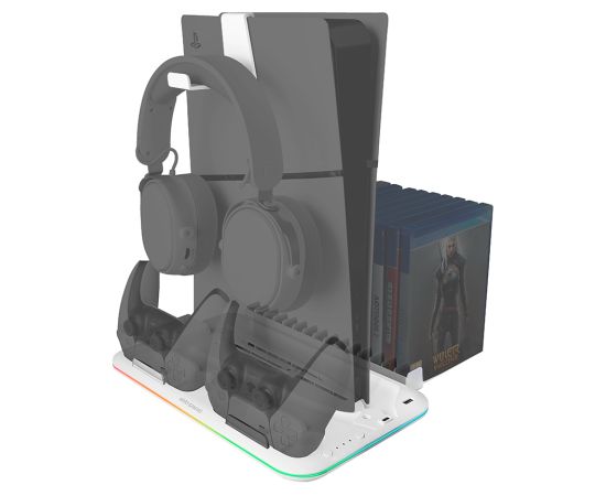 Mars Gaming MPS5B2 Daudzfunkcionāls statīvs PS5 konsolei ar dzesēšanu / RGB